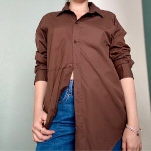 Abercrombie & Fitch Chocolate
Brown Button- Down Poplin Shirt